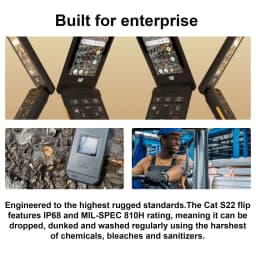 Cat® S22 | Rugged Flip phone | 16GB 2GB RAM | IP68 | 4G LTE | T-Mobile Locked - Black - Thumbnail 5