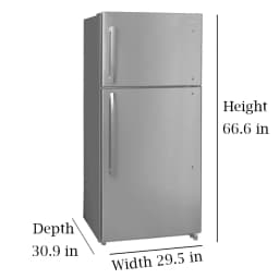 Smad 30 in Freestanding Top Freezer Refrigerator 18.3 Cu ft Stainless Steel 2 Door - Thumbnail 7