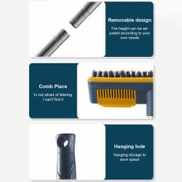 Keyohome 2 in 1 Floor Scrub Brush with Long Handle, 44.5" Floor Brush Scrubber for Cleaning Shower Bathroom Kitchen Tub - Thumbnail 6