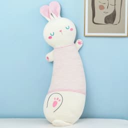 Sleeping Bunny Long Plush Pillow, Soft Rabbit Body Cushion Decorative Toy - Thumbnail 2