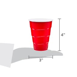 Great Value Disposable Plastic Party Cups, Red, 9 oz, 50 Count - Thumbnail 5