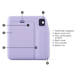 Fujifilm instax Mini SE Instant Camera Bundle with Case, 10 Pack Film, Album, and Frame Stickers, Lavender (Value Bundle) - Thumbnail 9