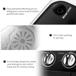 Gymax Compact Mini Twin Tub 8lbs Washing Machine Washer Spinner - Thumbnail 3