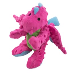 goDog Dragons Squeaky Plush Dog Toy, Chew Guard Technology, Pink, Large - Thumbnail 1