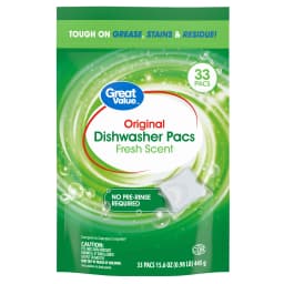 Great Value Original Dishwasher Pacs, Fresh Scent, 33 Count - Thumbnail 1