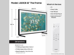 Samsung QN32LS03CBFXZA 32 Inch The Frame QLED Smart TV with Art Mode and an Additional 2 Year Extended Amber Protection - Thumbnail 5