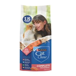 Purina Cat Chow Complete High Protein Dry Cat Food with Real Salmon, 3.15 lb Bag - Thumbnail 1