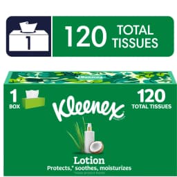Kleenex Lotion with Coconut Oil 3-Ply Flat Box Facial Tissues, 1 Pack (120 Total Tissues) - Thumbnail 1