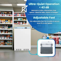 Conserv 3.9 Cu.Ft. Compact Commercial Pharmaceutical Refrigerator with WiFi, Temperature Alarm, 110V Corded, White - Thumbnail 13