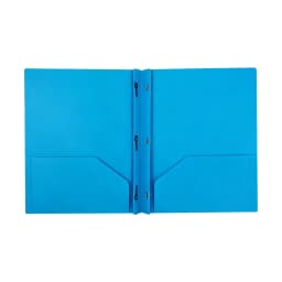 NXUJEUG Two Pocket Folder with Prongs (1 Pack, Blue), Plastic Folders with Pockets and Business Card Holder, Fit Letter Size, for Organizing Papers - Thumbnail 3