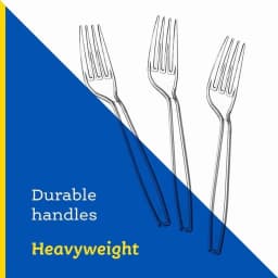 PLASTICPRO Disposable Plastic Forks Heavyweight Utensils Silverware, Clear, Pack - Thumbnail 6
