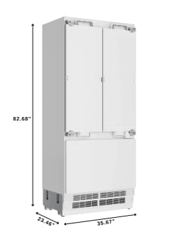 36 In. Panel Ready French Door Refrigerator With Ice maker, water dispenser, Frost Free . 19.6 total cubic - Thumbnail 19