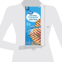 Great Value Half Gallon Freezer Slider Bags, 40 Count - Thumbnail 4