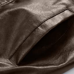 XUNKUSGA Men's Pu Leather Jacket Vintage Stand Collar Snap Button Motorcycle Jacket Classic Solid Color Long Sleeve Loose Outerwear Coat with Pockets Coffee 3XL - Thumbnail 9