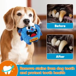 Petbobi Dog Toys Interactive Plush Giggle Ball Squeak Crazy Bouncer Toy for Pets, Blue - Thumbnail 4
