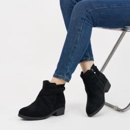 Ecetana Women's Ankle Boots Chunky Heel Round Toe Casuals Short Booties with Side Zipper - Thumbnail 6