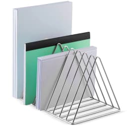 Mindspace File Organizer Triangle Shaped Desktop Organizers File Holder for Desk Office Organization Silver - Thumbnail 1