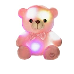 Valentines Day Teddy Bear Stuffed Animals, LED Teddy Bear Plush Doll for Kids Toddler Adult, Birthday Christmas Day Gift for Boys Girls, 8 inch, Pink - Thumbnail 3