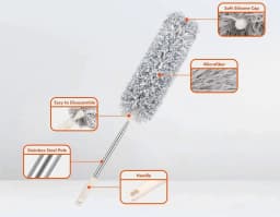 Microfiber Duster Cleaning Brush Dust Cleaner Bendable Handle Soft Extendable - Thumbnail 6
