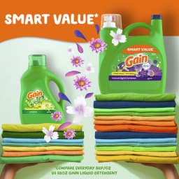 Gain Laundry Detergent Liquid with Odor Fighters, Moonlight Breeze Scent, 154 fl oz, 107 Loads - Thumbnail 4