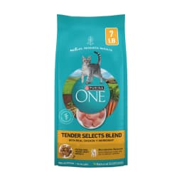 Purina ONE Tender Select Blends Dry Cat Food, Chicken, 7 lb Bag, 4 Pack - Thumbnail 1