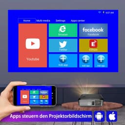 FLZEN F1A 1.2:1 Throw 1080p 1080P Full HD Home Theatre Video Projector, Black - Thumbnail 10