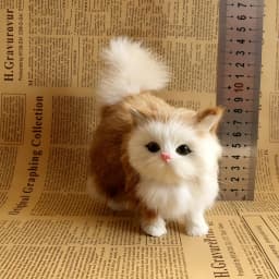 BESTSKY 2026 New Interactive Companion Robot Cat Pets,Handmade Weighted Stuffed Animals,Cat Plush Toy with Voice Response,Realistic Heartbeat - Thumbnail 5