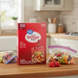 Great Value Double Zipper Quart Storage Bag, 150 Count - Thumbnail 2