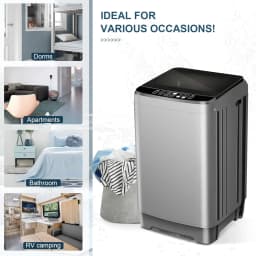 Kcpolre Portable Washing Machine, 25 lbs Full Automatic Washer with 10 Programs & 8 Water Levels, Top Load Clothes Washing Machines with LED Display - Thumbnail 6