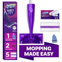 Swiffer Wet Jet Mopping Floor Cleaner Bundle Includes 1 Spray Mop Device, 20 Mop Pad Refills & 1 Fresh Scent Mopping Solution - Thumbnail 1
