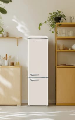 Frigidaire 9.0 Cu. ft. Bottom Mount Retro Refrigerator, Apartment Size Compact Fridge in Cream - Thumbnail 6