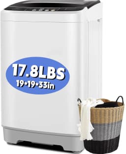 Adnoom Portable Washing Machine, 17.8 lbs Fully Automatic Compact Washer, 10 Wash Programs, Washer and Spin Dryer Combo with Dump Pump, Ideal - Thumbnail 1