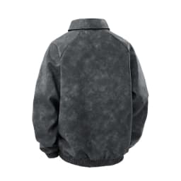 Mens Faux Leather Motorcycle Jacket Zip Up Collared Coat with Pockets Lightweight Outerwear for Streetwear and Daily Wear - Thumbnail 4