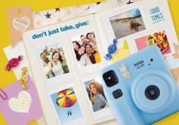 Fujifilm instax Mini SE Instant Camera Bundle with Case, 10 Pack Film, Album, and Frame Stickers, Light Blue (Value Bundle) - Thumbnail 11