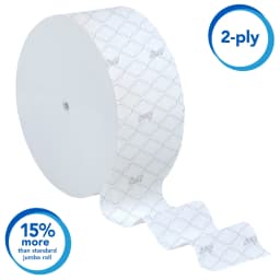 Scott Professional Coreless High-Capacity Jumbo Roll Toilet Paper, Bulk (07006), 2-Ply, Elevated Design, Septic Safe, White (12 Rolls at 1,150' Each - Thumbnail 4