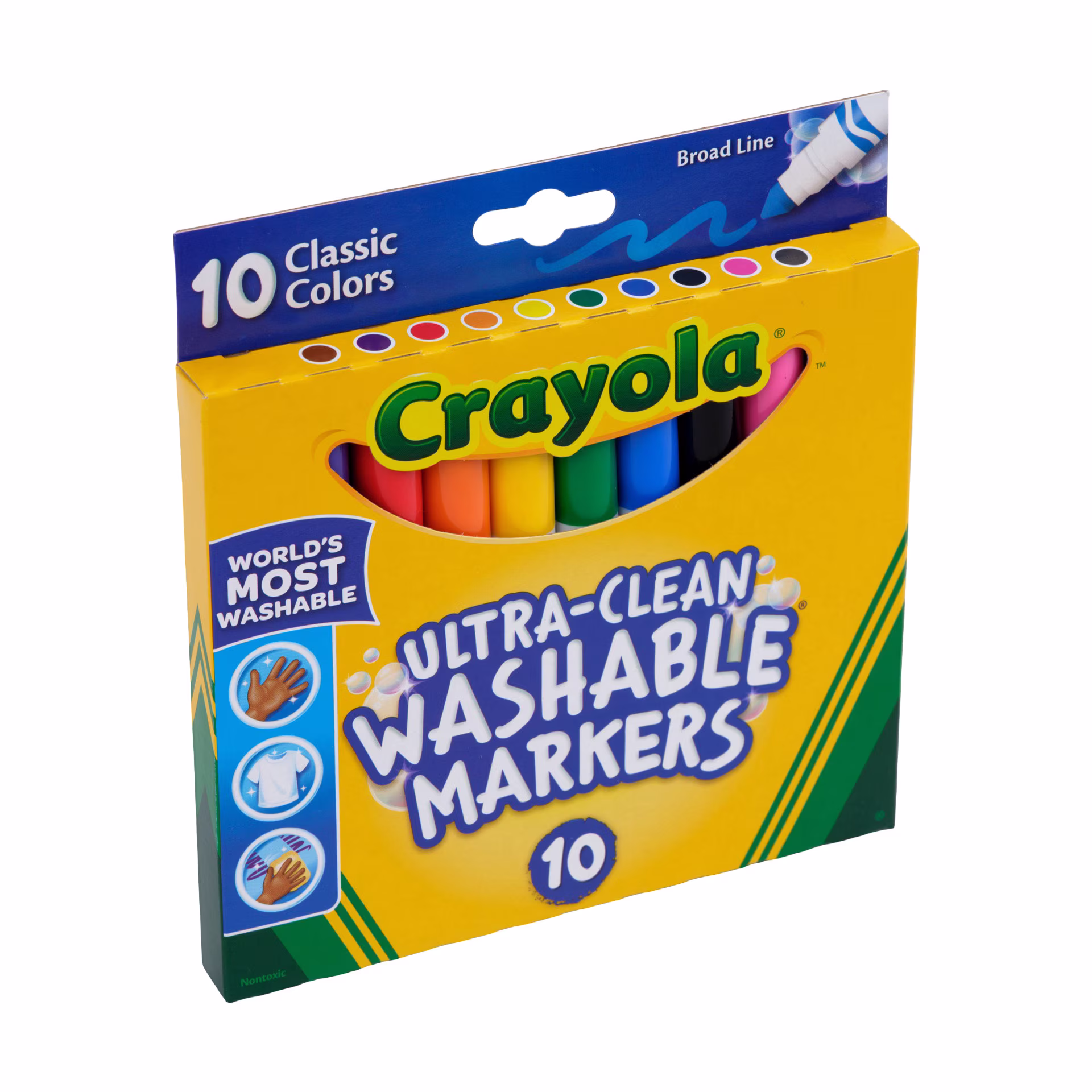 Crayola Ultra-Clean Washable Broad Line Markers, 10 Ct, Back to School Supplies, Classroom Essentials for Teachers, Gift, 3 - Thumbnail 3