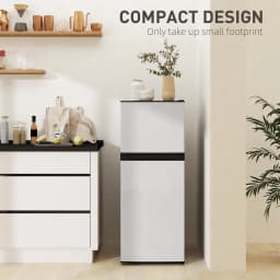 Resenkos Small Fridge with Freezer, 4 Cu Ft Refrigerator with Reversible Doors, Versatile Storage for Home & Office Use， Silver - Thumbnail 2