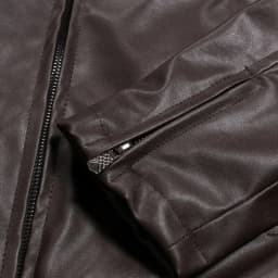 Dovford Men Faux Leather Jacket, Fall/Winter Thickening Coat Long Sleeve Zip Up Outwear Sports Basic Parka with Pocket - Thumbnail 7