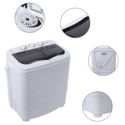 Washing Machine, 14.3 lbs Twin Tub Washer Machine and Dryer Gray - Thumbnail 4