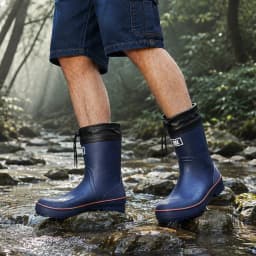 Lcamaw Rain Boots for Men, Waterproof PVC Rubber Boots, Non-Slip Mid-Calf Garden Mud Boots, Comfortable Lightweight Fishing Boots for Yard Farm Hiking Outdoor Work, Size 9 - Thumbnail 8