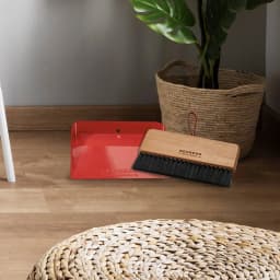 Behrens Portable Galvanized Steel Dustpan and Brush Broom Set, Red - Thumbnail 6