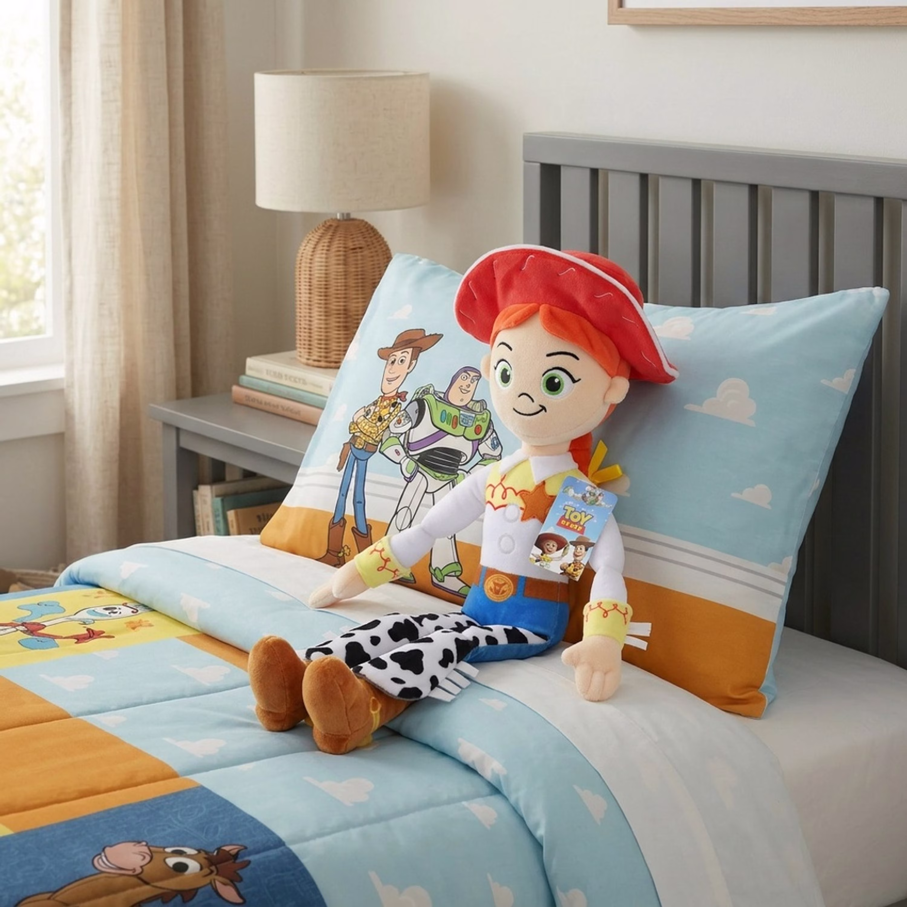 Toy Story Jessie Kids Decorative Pillow Buddy, Polyester Velboa, Red & White, Disney - Thumbnail 2