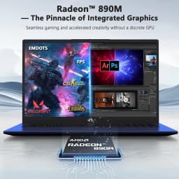 17.3" FHD 144Hz AI Laptop 64GB DDR5 RAM 1TB SSD AMD Ryzen AI 370 (50 TOPS NPU) with Radeon 890M GPU-USB4 eGPU Support - Thumbnail 4