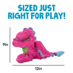 goDog Dragons Squeaky Plush Dog Toy, Chew Guard Technology, Pink, Large - Thumbnail 3