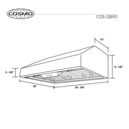 Cosmo 36" Range & Hood & Dishwasher & Wine Cooler & Fridge & Microwave Set - Thumbnail 36