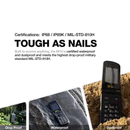 AGM M10 Rugged Basic Flip Phone, 4G Feature Cell Phone, Simple Mobile Phones, Waterproof & Drop-Proof, Pocket-Sized, SOS Button, Speed Dial, 98dB Speaker, Large Fonts & Big Buttons, for T-Mobile ONLY - Thumbnail 3