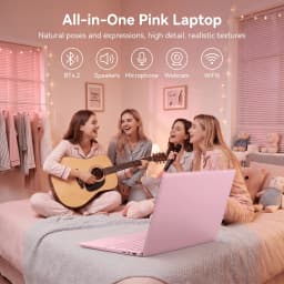 MiniHyper 15.6" Pink Laptop, Intel N5100, 8GB RAM, 512GB SSD, FHD IPS Display, Windows 11 Pro, Backlit Keyboard - Thumbnail 6