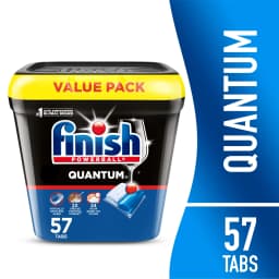 Finish Quantum Dishwasher Pods, No Pre-Rinse Dishwasher Detergent Tabs Soap, Advanced Clean, 57 Count - Thumbnail 1