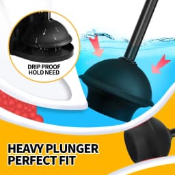 propuri 2 in 1 Toilet Plunger and Brush Set with Extended Handle, Bathroom Cleaning Tools - Thumbnail 3