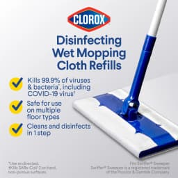 Clorox Disinfecting Wet Mopping Cloths Rain Clean, 24 Count - Thumbnail 4
